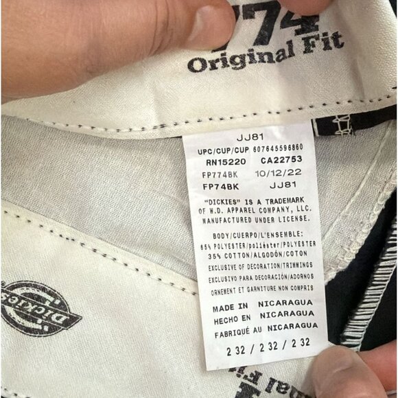 Dickies 874 Original Fit Work Pants Mens 32x32 Black Straight Leg Skate Chino - Picture 2 of 3